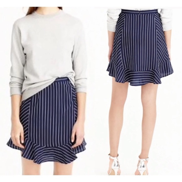J.crew Striped Flounce Skirt - Picture 1 of 8